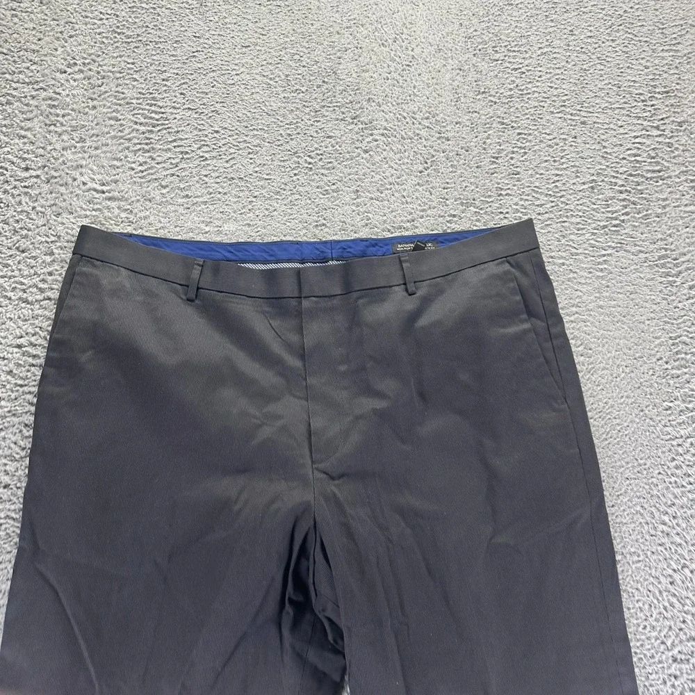 Banana Republic Pant Mens 42x32 Black Cotton Dress Straight Slim Preppy Business